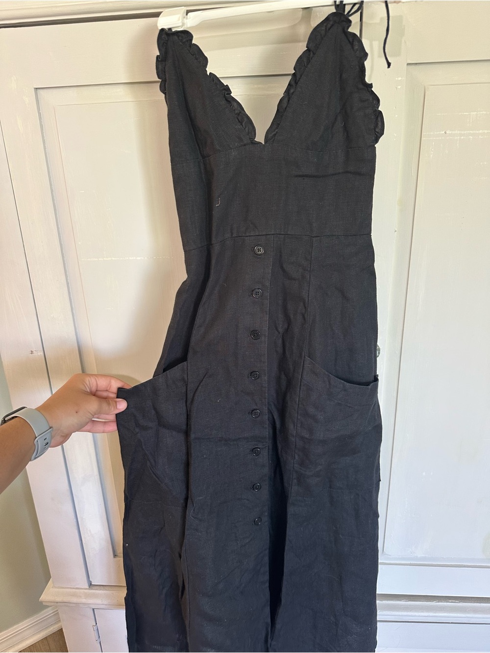 Reformation Black 100% Linen dress